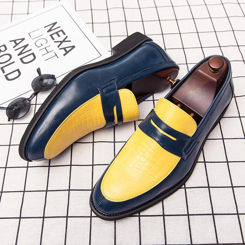 New Men Business Dress Shoes Slip on Men Leather Formal Moccasin Oxford Male Loafers Shoes for Men