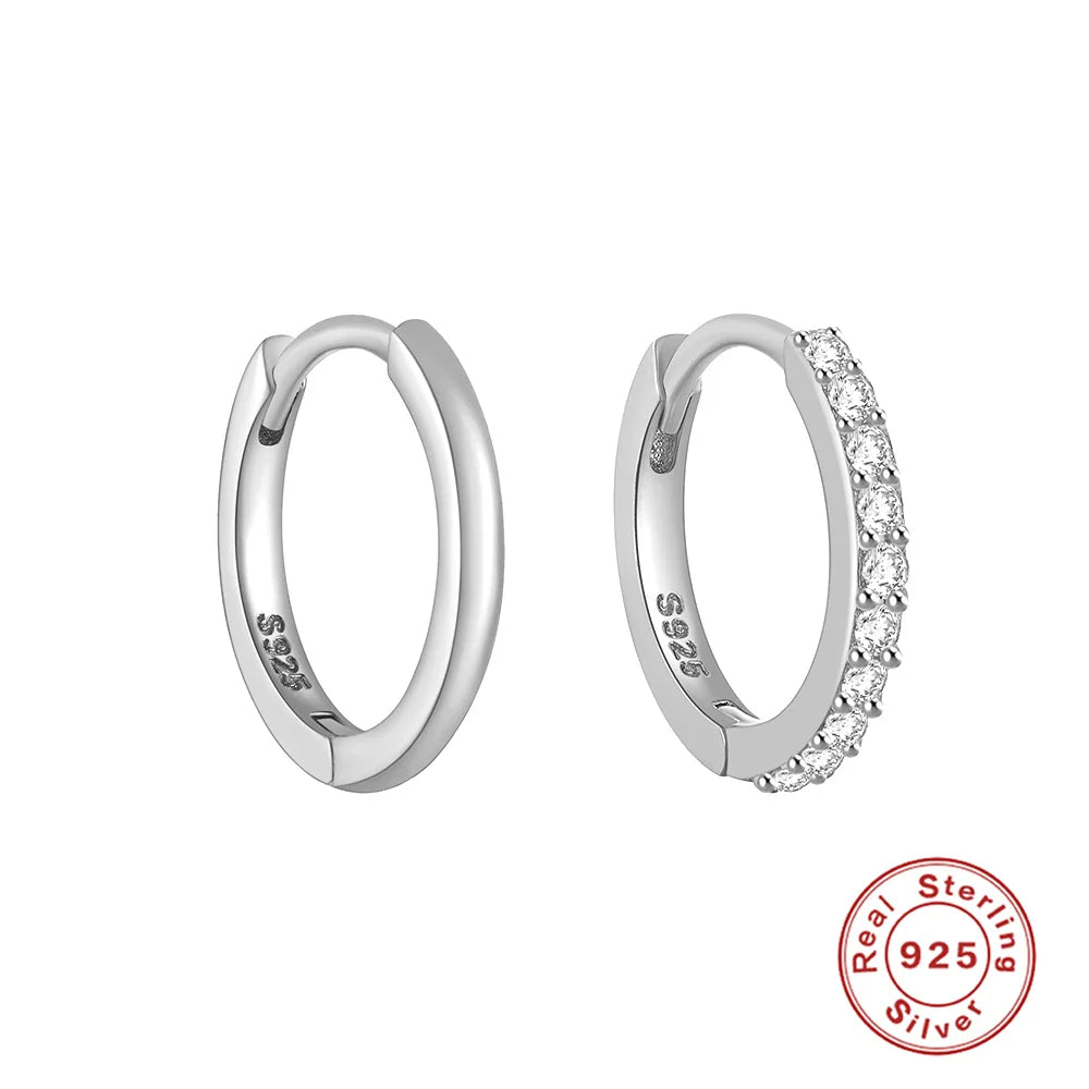 CANNER Ins Star Anise 925 Sterling Silver  Earring For Women Hoop Earrings Crystal Fine Jewelry Glossy 18K Gold Mom Gift Trend