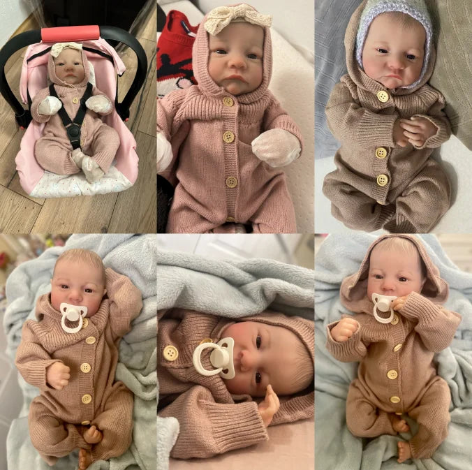 NPK 19inch Already Painted Finished Reborn Baby Doll Levi Awake Newborn Baby Size 3D Skin Visible Veins Collectible Art Doll
