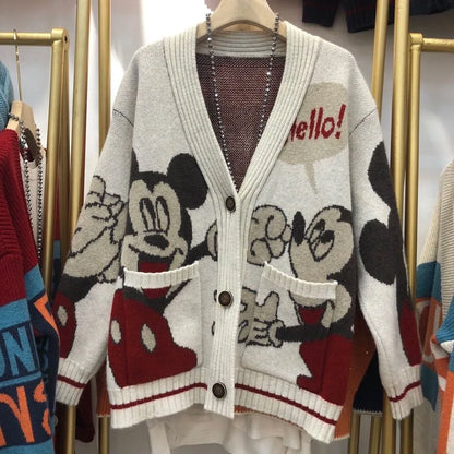 Cardigan Donald Cartoon Sweaters for Women Coat