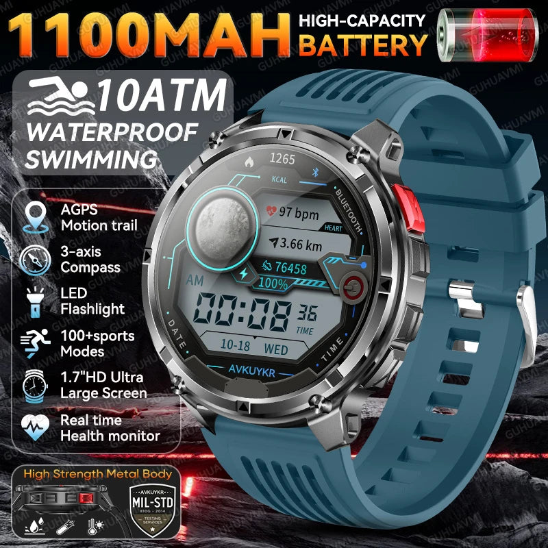 2026 New T-Rex3 Pro GPS Tracker Smartwatch Men 120-Day Standby 1100mAh Clock Rugged Outdoor Sport 10ATM Waterproof Call Watches