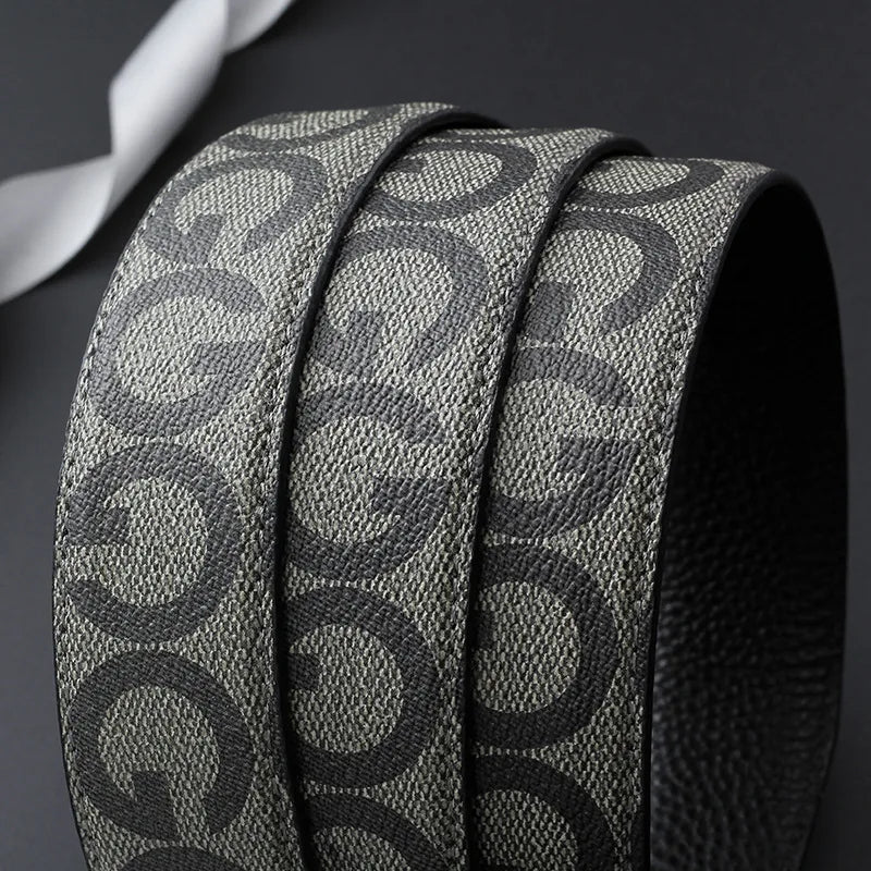 Top-quality cowhide and leather men's belt, fashionable and casual luxury brand jeans belt, multifunctional design men's belt