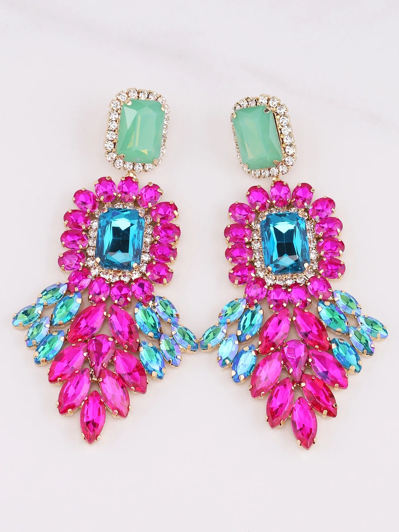 New Crystal Dangle Earrings For Women Rhinestone Earrings Weddings Ladies Party Fashion Jewelry Accessories Wholesale Gifts