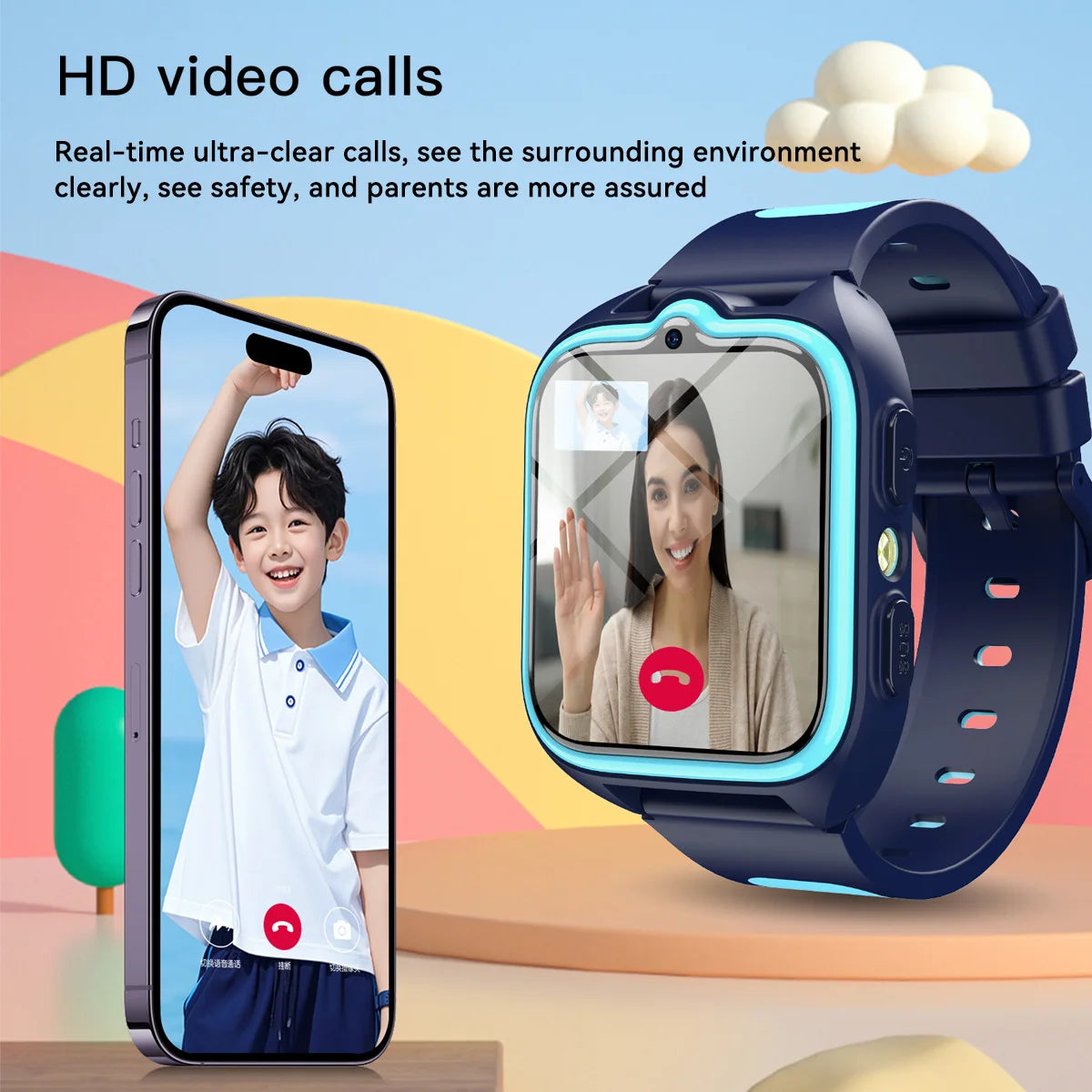 Blackview Z30 Kids Smart Watch Children Phone Watch, LBS+WiFi+GPS Triple AI Positioning, 4G Video Call, Phone Watch Smartwatch