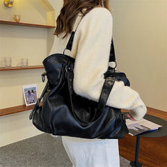 Large Capacity Black Shoulder Bags For Women Large Shopper Bag