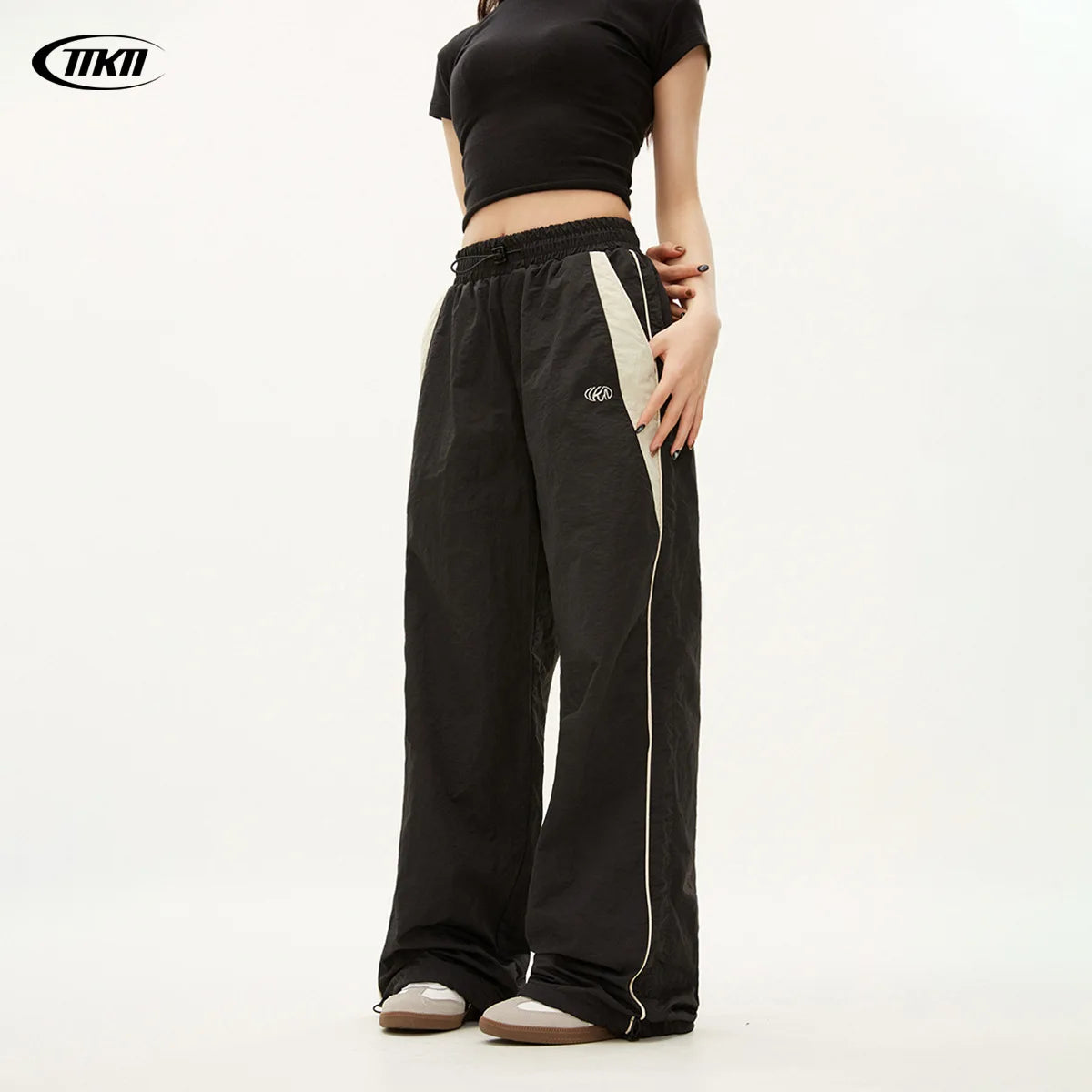 Women Casual Joggers Pants Fashion Streetwear Oversized Sports Wide Leg Pants