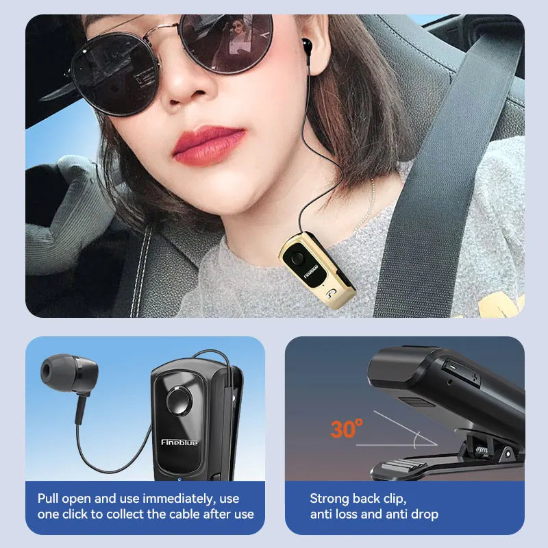 Fineblue F920 Mini Wireless Earphone Retractable Portable Bluetooth Headset Calls Remind Vibration Sport Run Gamer Headphone