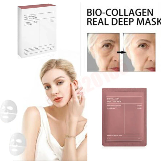 Deep Collagen Overnight Mask The Real Collagen Facial Sheet Masks With Low Molecular Weight Collagen For Elasticity, Firming