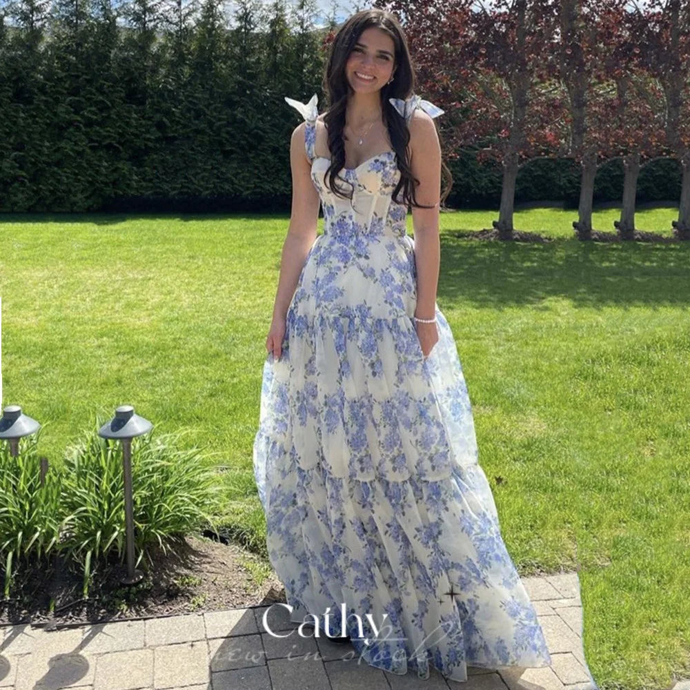 Homecoming Dresses: Silk Prom Dress Princess Wisteria Flower Evening Dress