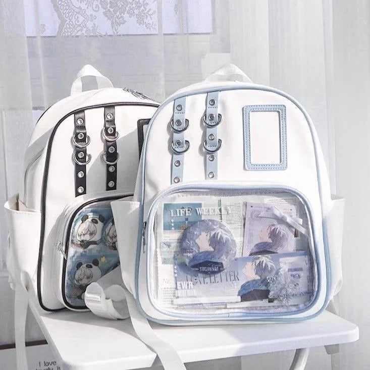 Y2K Cute Mini Backpack Women Kawaii Ita Bag Sweet Girl Transparent Rucksack DIY Personality Display Knapsack Lolita Shoulder Bag