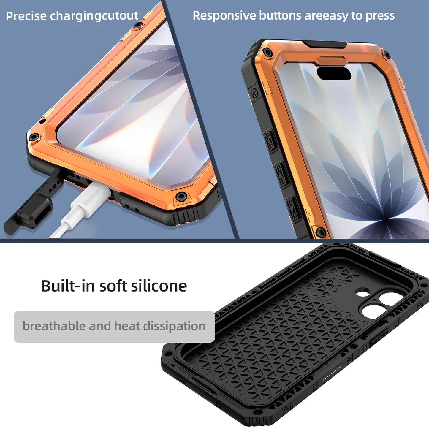 Case For iPhone Air 17 Pro Max 17Pro 17 IP68 Waterproof Metal Heavy Duty Shockproof Cover Glass Screen Protector