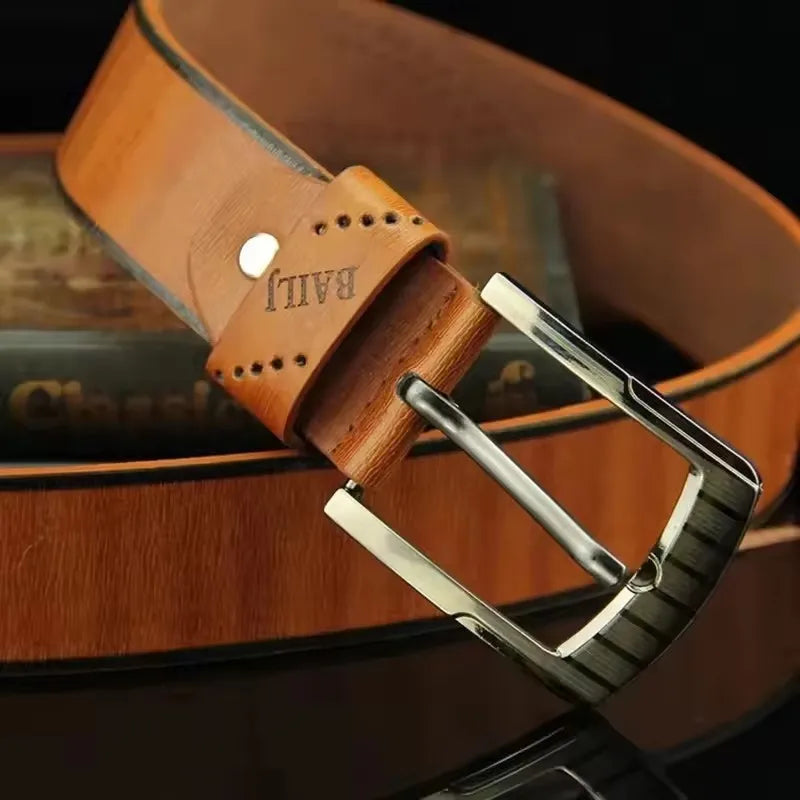 Fashion Luxury Belt For Men PU Leather Belts Metal Pin Buckle High Quality Famous Brand Designer Waist Strap Belts 110cm Length