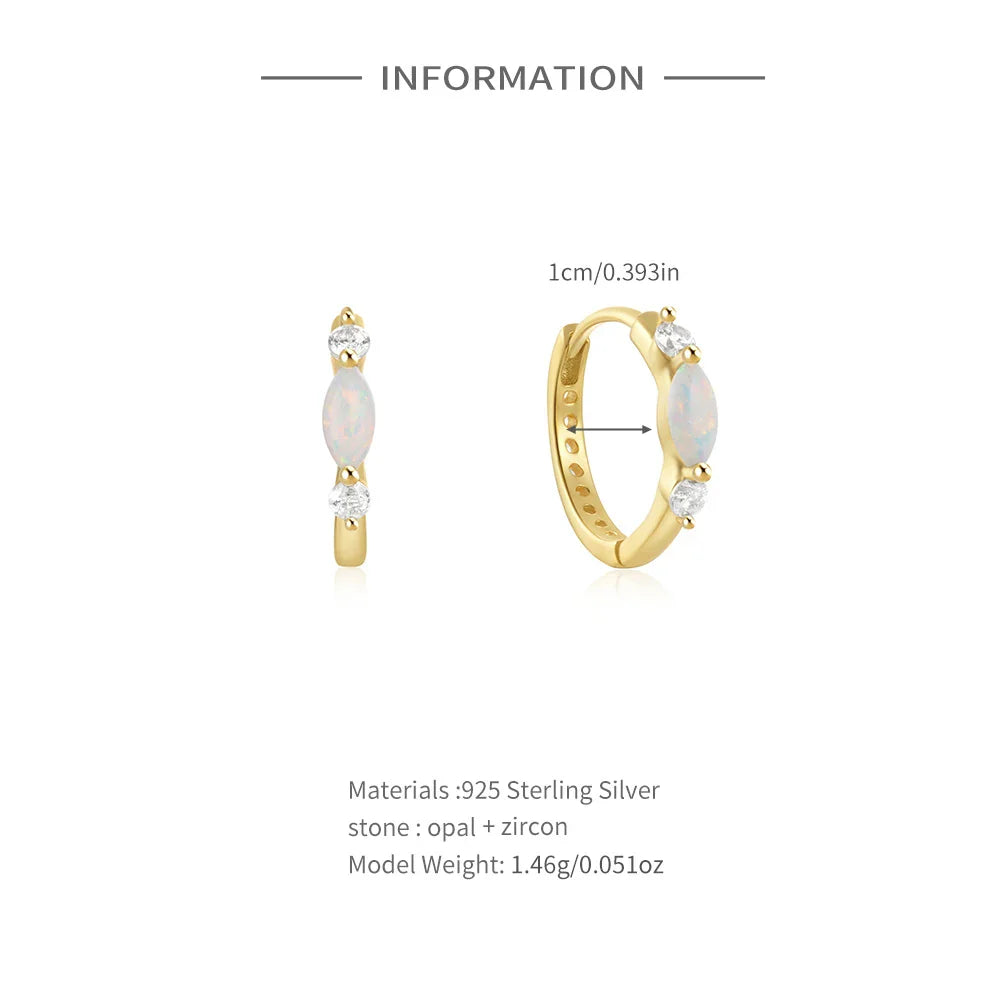 ROXI 925 Sterling Silver White Zircon Opal Earrings For Women Girl Wedding Engagement Jewelry Delicate Ear Buckle jewelry