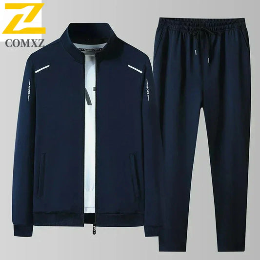 2025 Spring Autumn Sweatshirt SweatPants Trousers For Men Set Two Piece Black Tracksuit Hip Hop Streetwear Running Sport Clothes