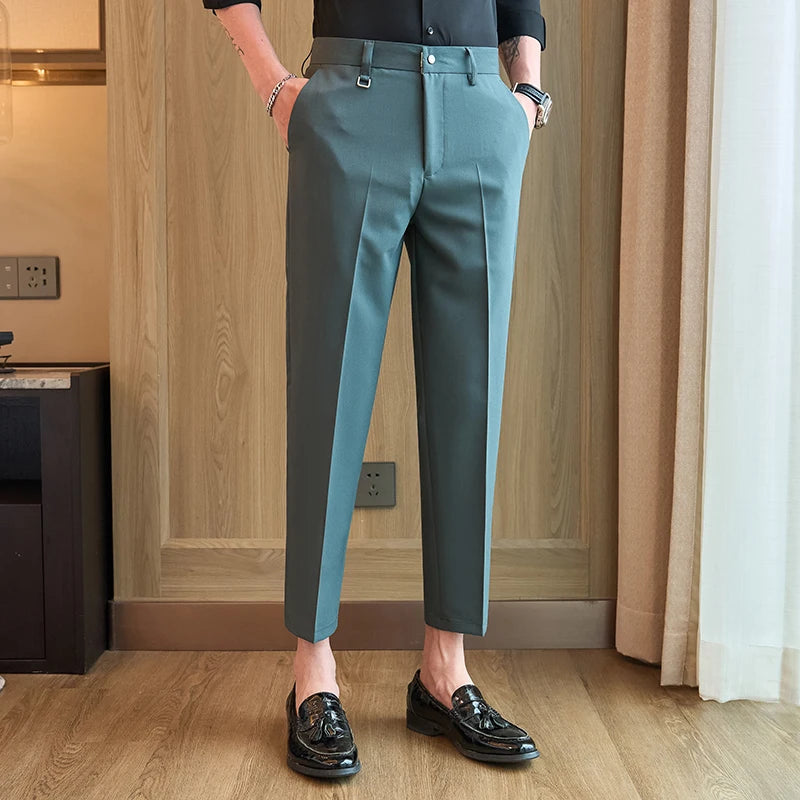 Suit Pants, British Style Ankle-Length Pants, Business Casual Style All-Matching Trousers