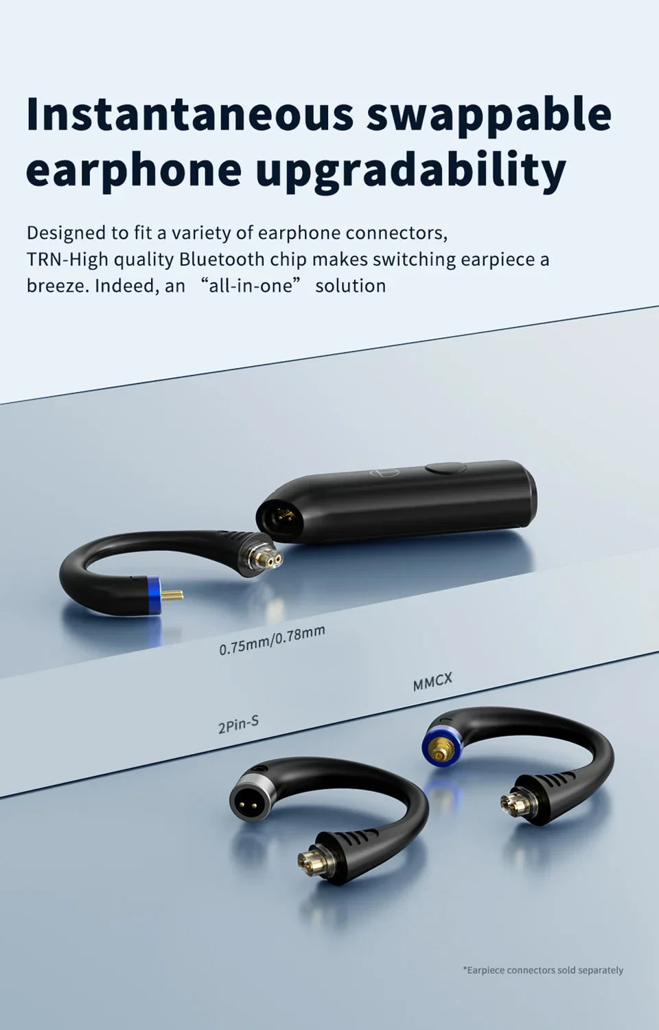 TRN BT20 PRO Wireless Bluetooth 5.3 HIFI Earphones Module Upgrade Cable Replaceable For air pods Conch 0.75 0.78 mmcx 2pinsqdc