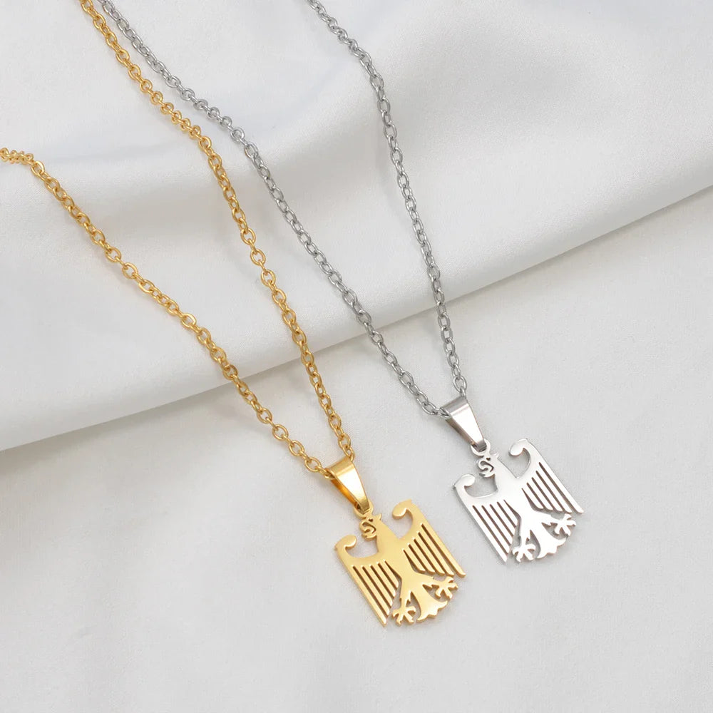 Anniyo German Eagle Pendant Neckalces Stainless Steel Germany Jewelry for Women Girls Gifts for Mom and Daughter #508062