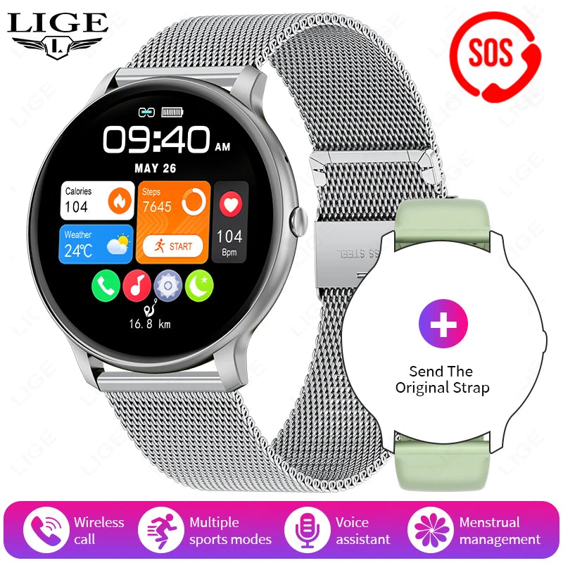 2025 New Smart Watch Women Men Bluetooth Call Sports Fitness Watches Heart Rate Health Monitor Smartwatch Ladies For Android iOS