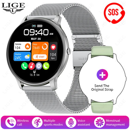 2025 New Smart Watch Women Men Bluetooth Call Sports Fitness Watches Heart Rate Health Monitor Smartwatch Ladies For Android iOS