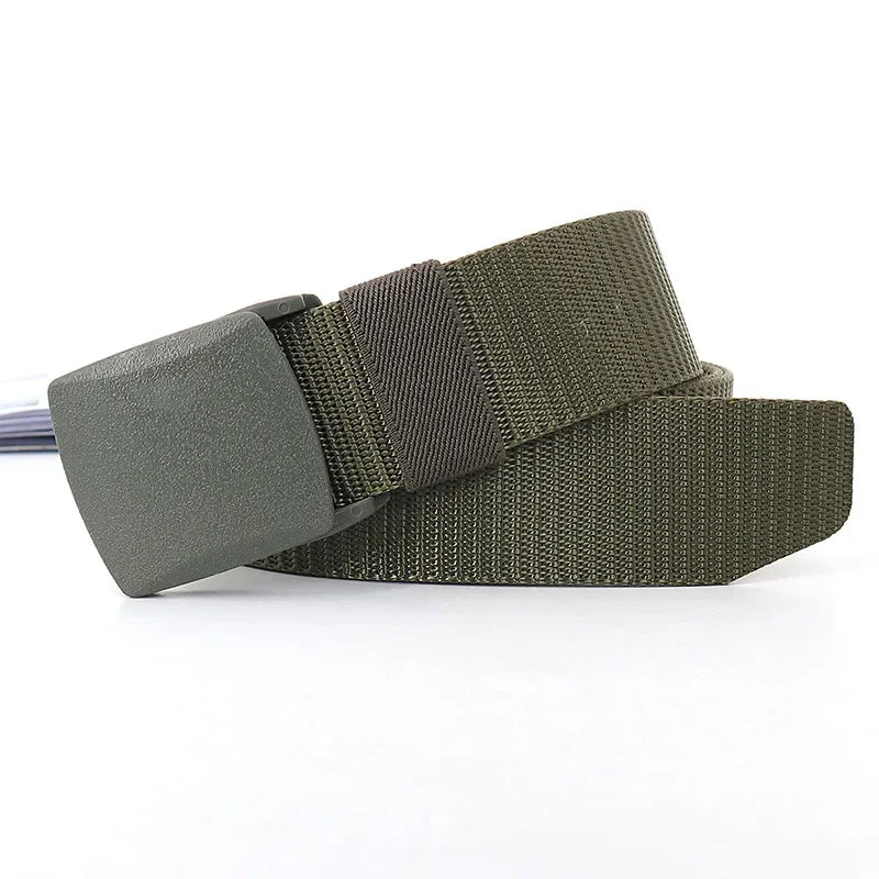 3.8X110cm High Quality Automatic Buckle Nylon Men Belt Outdoor Hunting Multifunctional Tactical Canvas Camouflage Belt for Women
