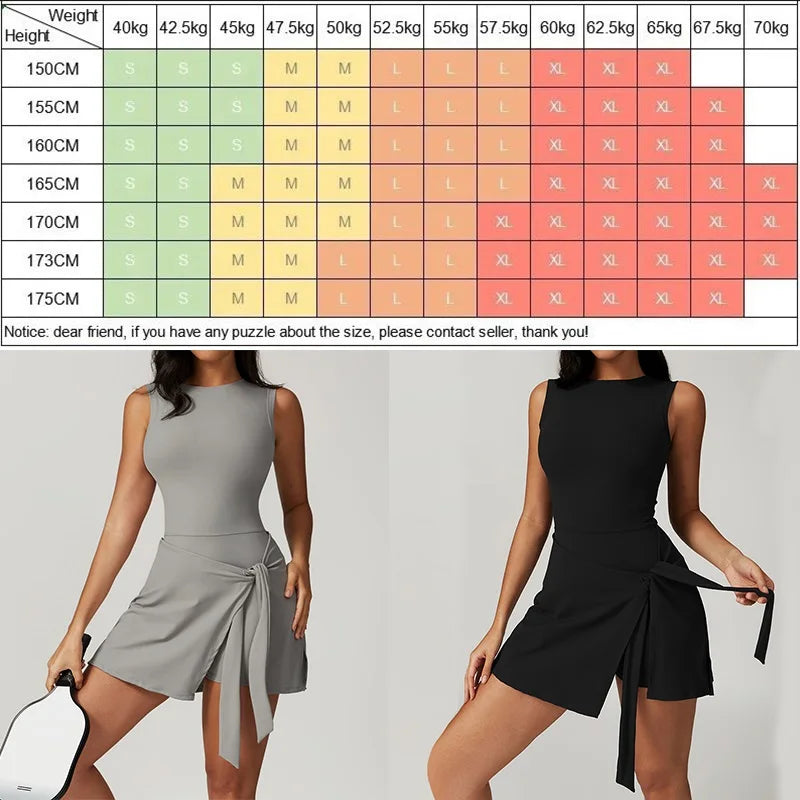Cloud Hide SEXY Tennis Skirts Sports Dress Golf Gym Yoga Dresses Women Girl Running Workout Long Skirt Fitness One Piece Dress