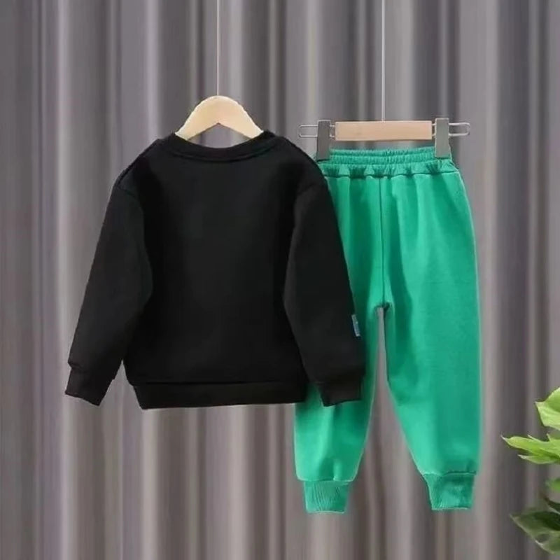 Baby Girl Clothes Set Autumn Kid Cartoon Sweatshirts Pullover Top and Pants 2pcs Suit Children Boys Fashion Tracksuits Outfits