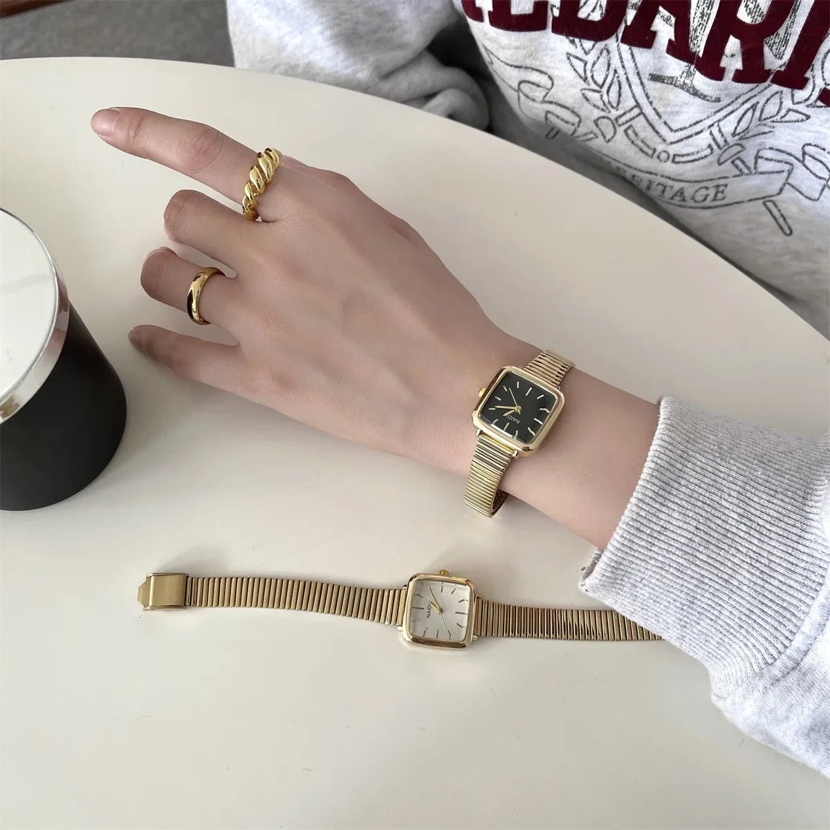 Brand Simple Quartz Watch for Women Retro Luxury Gift Ladies Watches Small Dial Adjustable Stainless Steel Strap Wristwatches