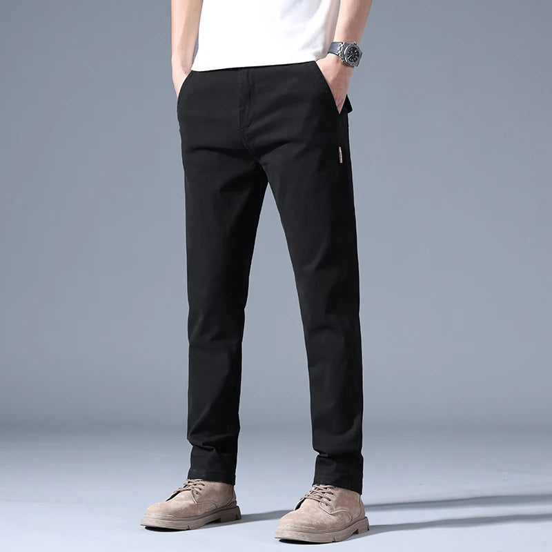 Men's Armygreen Casual Trousers Spring Autumn New In Fashion Versatile