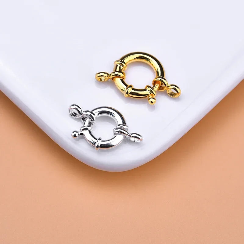 925 Sterling Silver Spring buckle accessories, circle bubble buckle, necklace joint beads buckle, DIY DIY connection buckle