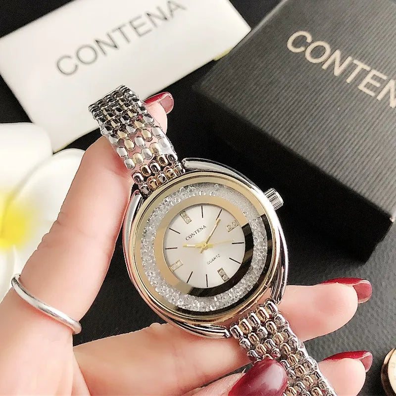 New Watch For Women High-End Luxury Stainless Steel Rhinestone Dial Wristwatch Water Resistant Woman Accesories Gifts for Women