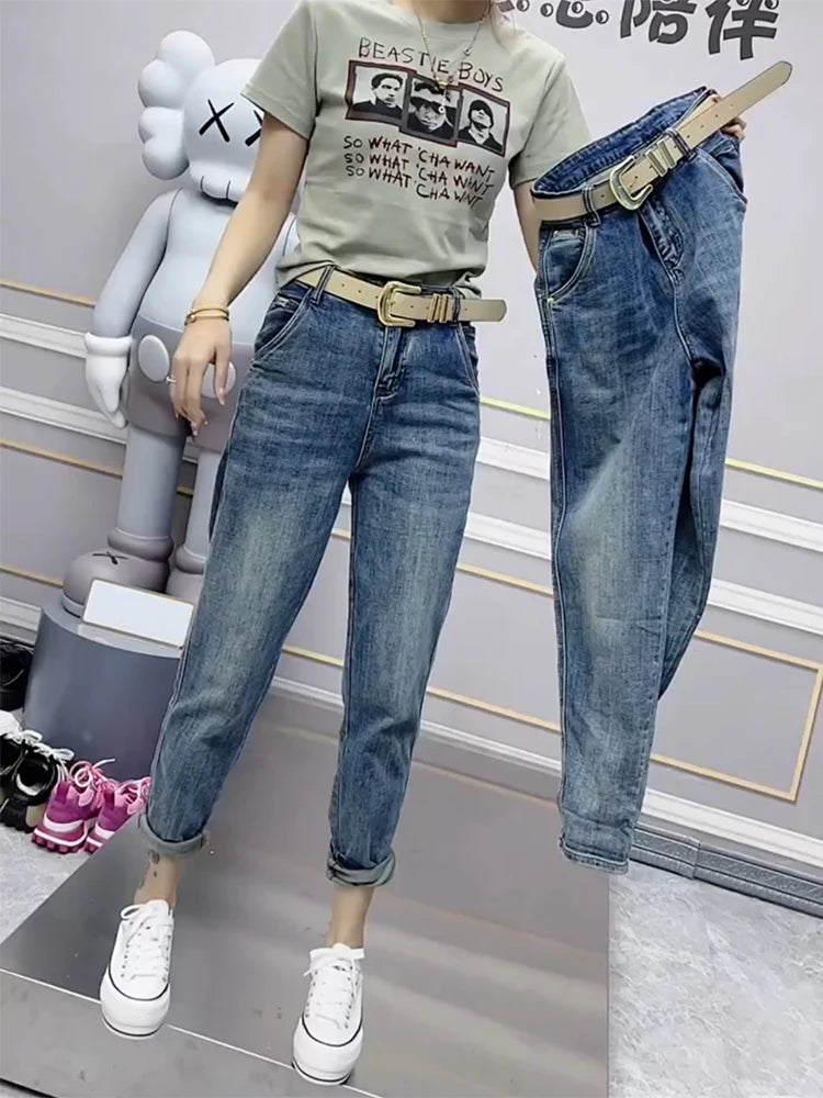Y2k Large Size Tencel Straight Leg Jeans Female Summer Thin