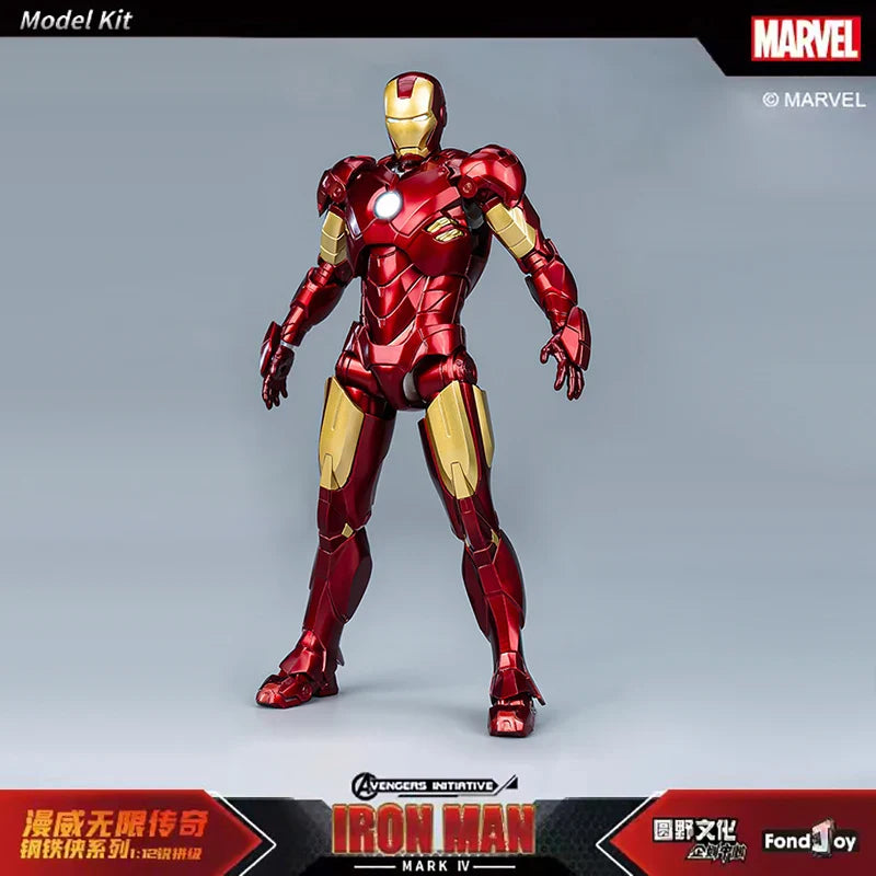 NEW Original Fondjoy Anime Figure Iron Man MK4 Model Kit 1/12 Infinity Saga Ironman Mark 4 Assembly ABS Joint Movable Kid Toys
