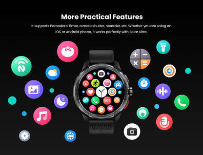 HAYLOU Solar Ultra GPS Smartwatch 1.6” AMOLED Display 5ATM Waterproof Built-in GPS Bluetooth Phone Calls Sports Smart Watch