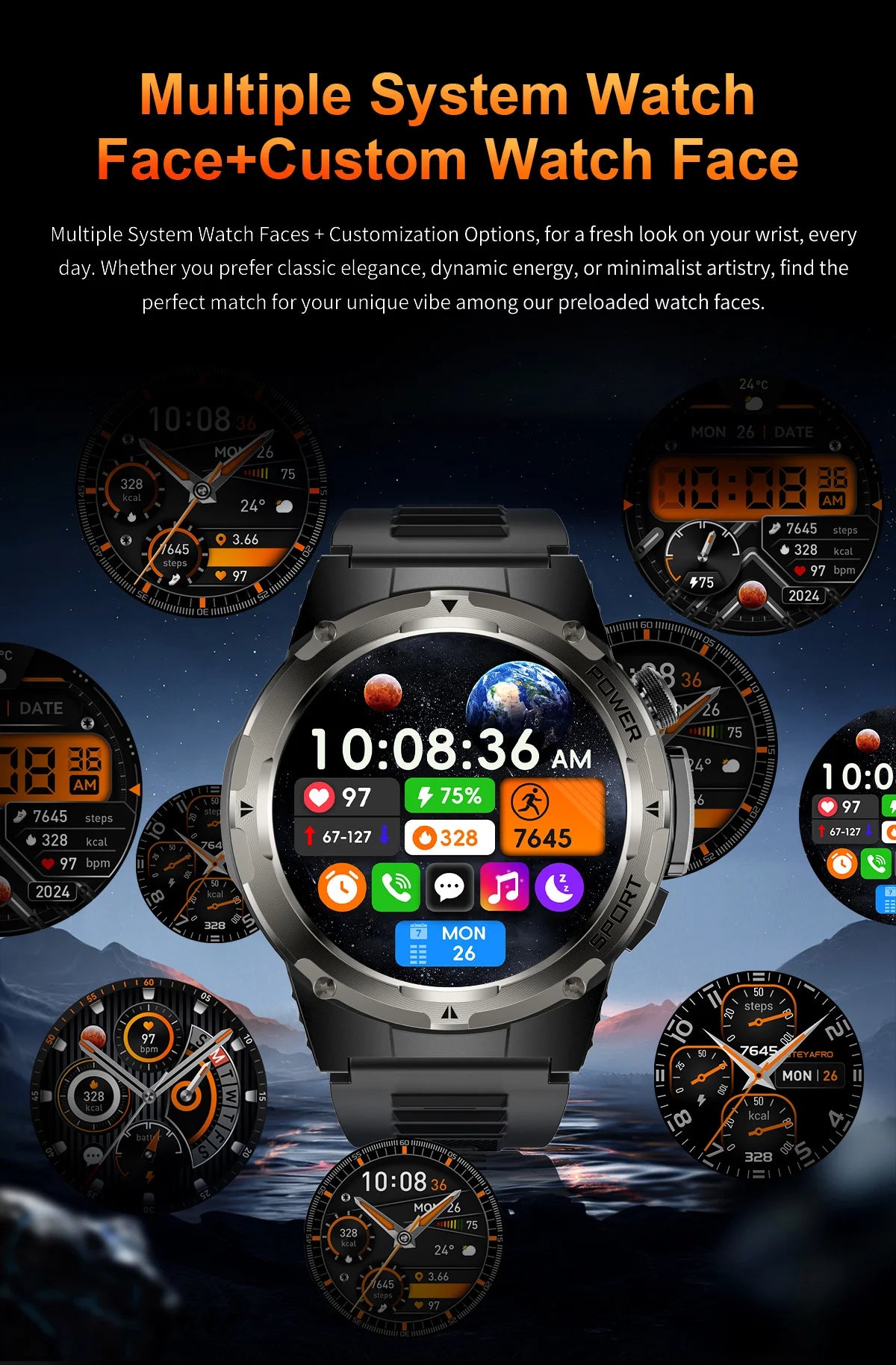 GPS Sports Waterproof Smart Watch Men