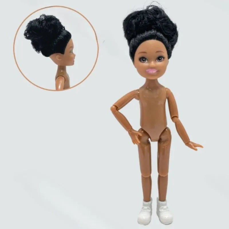 5-inch Little Doll Tan Skin 14.5cm Height Girl Dress Up Toy for Children Girls