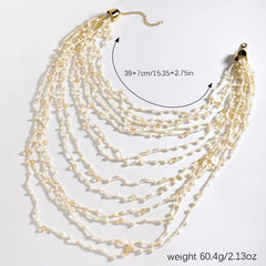 Handmade Beaded Shell Necklaces Multilayer Elegant Choker Necklaces for Women