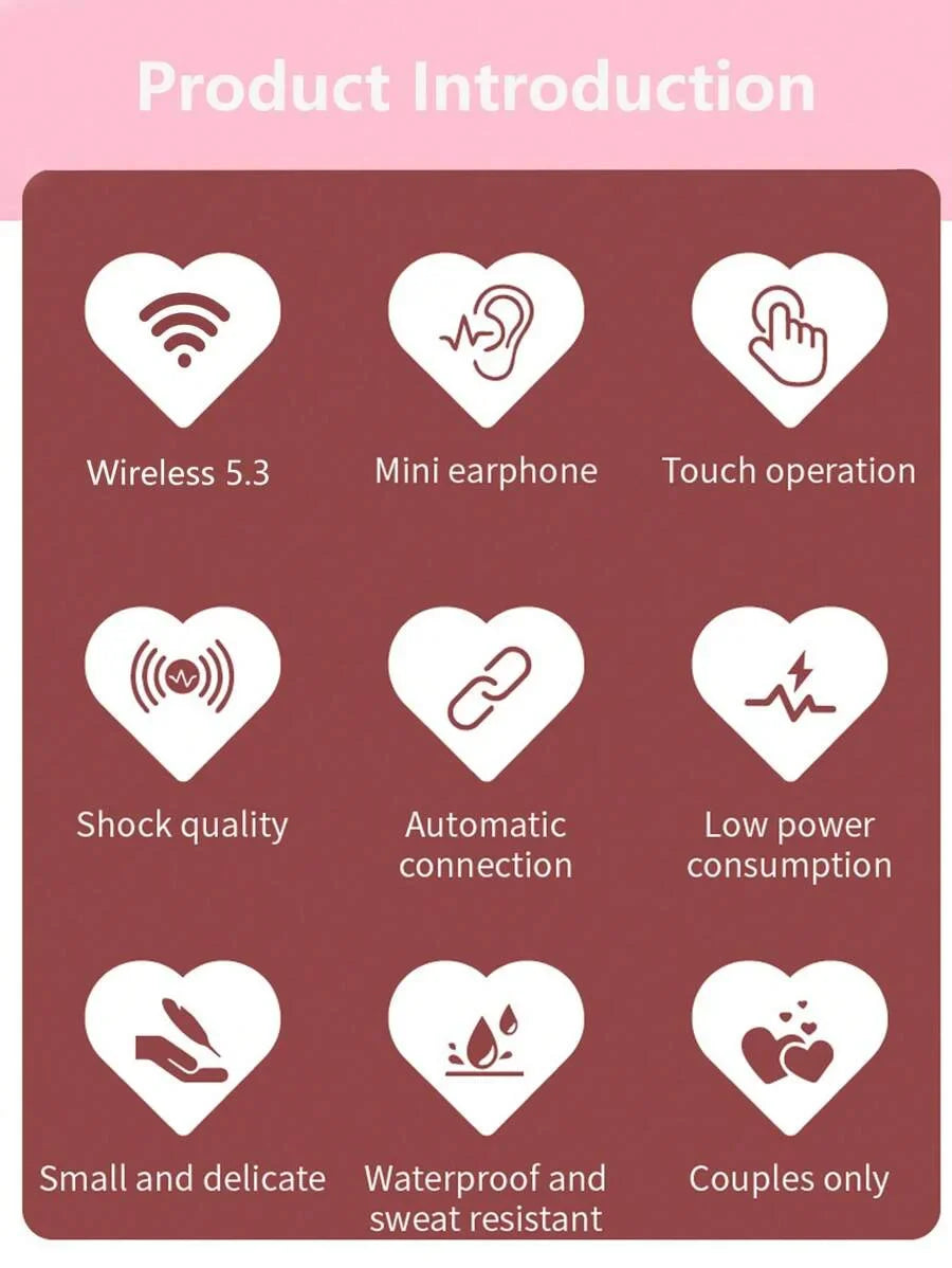 Heart-shaped Rotatable Wireless Bluetooth Earphones Stereo Sound Headphones Touch Control Earbuds Gamer Headsets gifts for girl