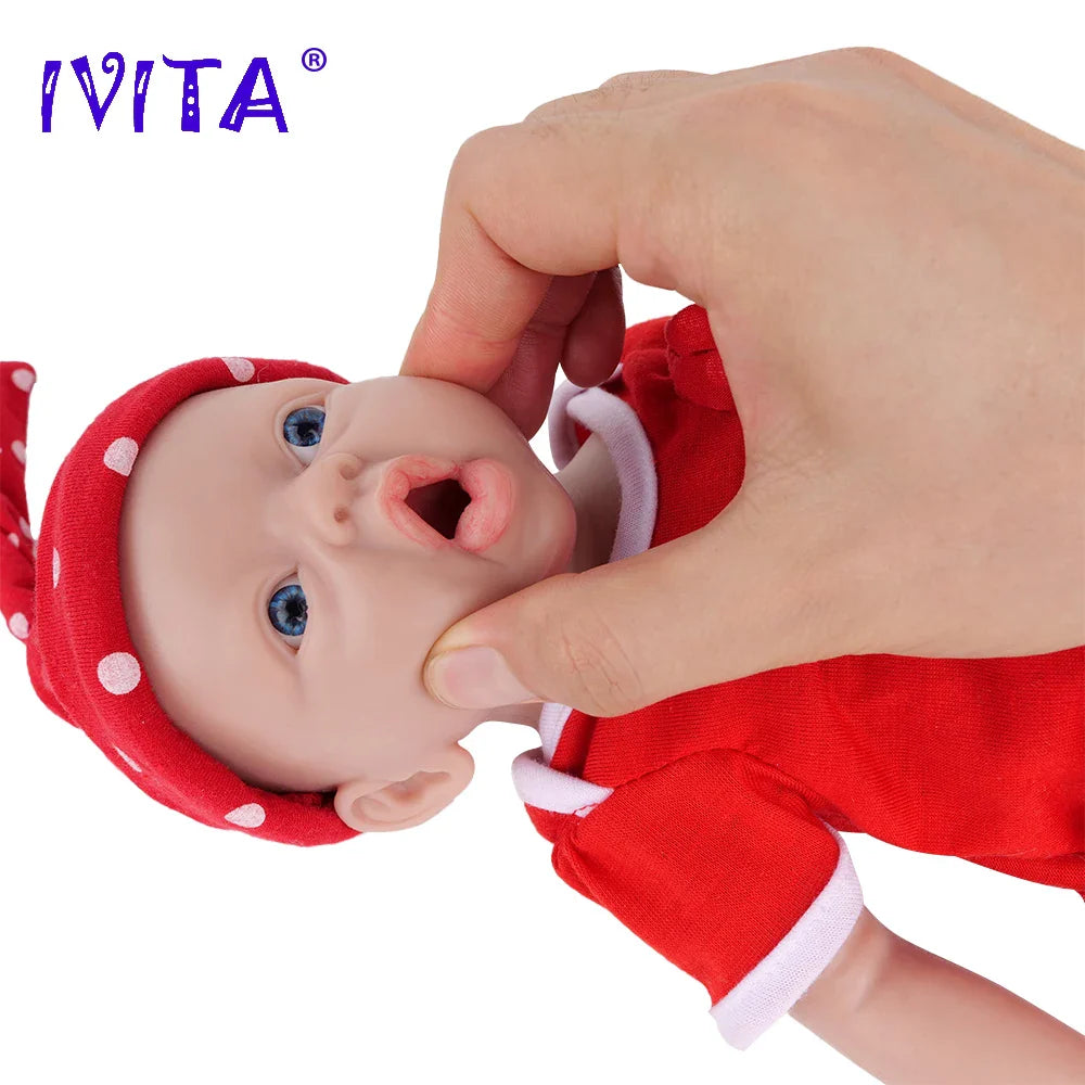 IVITA WG1554 14.96 inch 1.58kg 100% Full Body Silicone Reborn Baby Doll Soft Dolls Realistic Girl Baby DIY Blank Children Toys