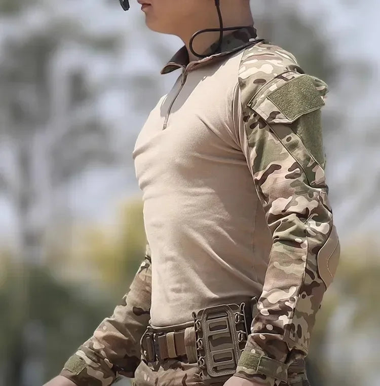 Camo Tactical Uniform Airsoft Ripstop Suit Multi Pocket Suits Hunting Pants Men Trainning Shirts Airsoft Paintball Clothes Sets