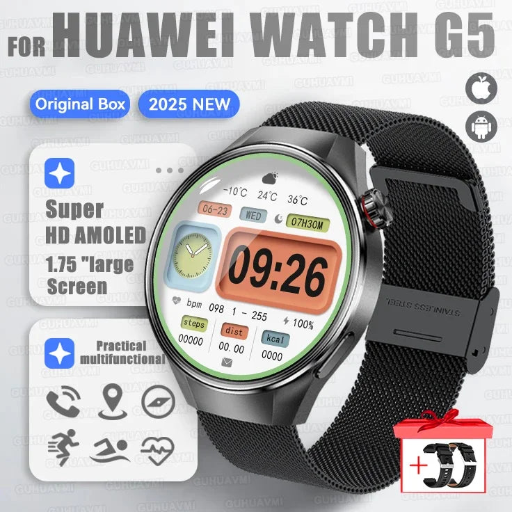 2025New Originl Watch G5 PlUS Smart Watch Men 466*466 HD AMOLED Screen GPS track Heart Rate Bluetooth Call Waterproof SmartWatch