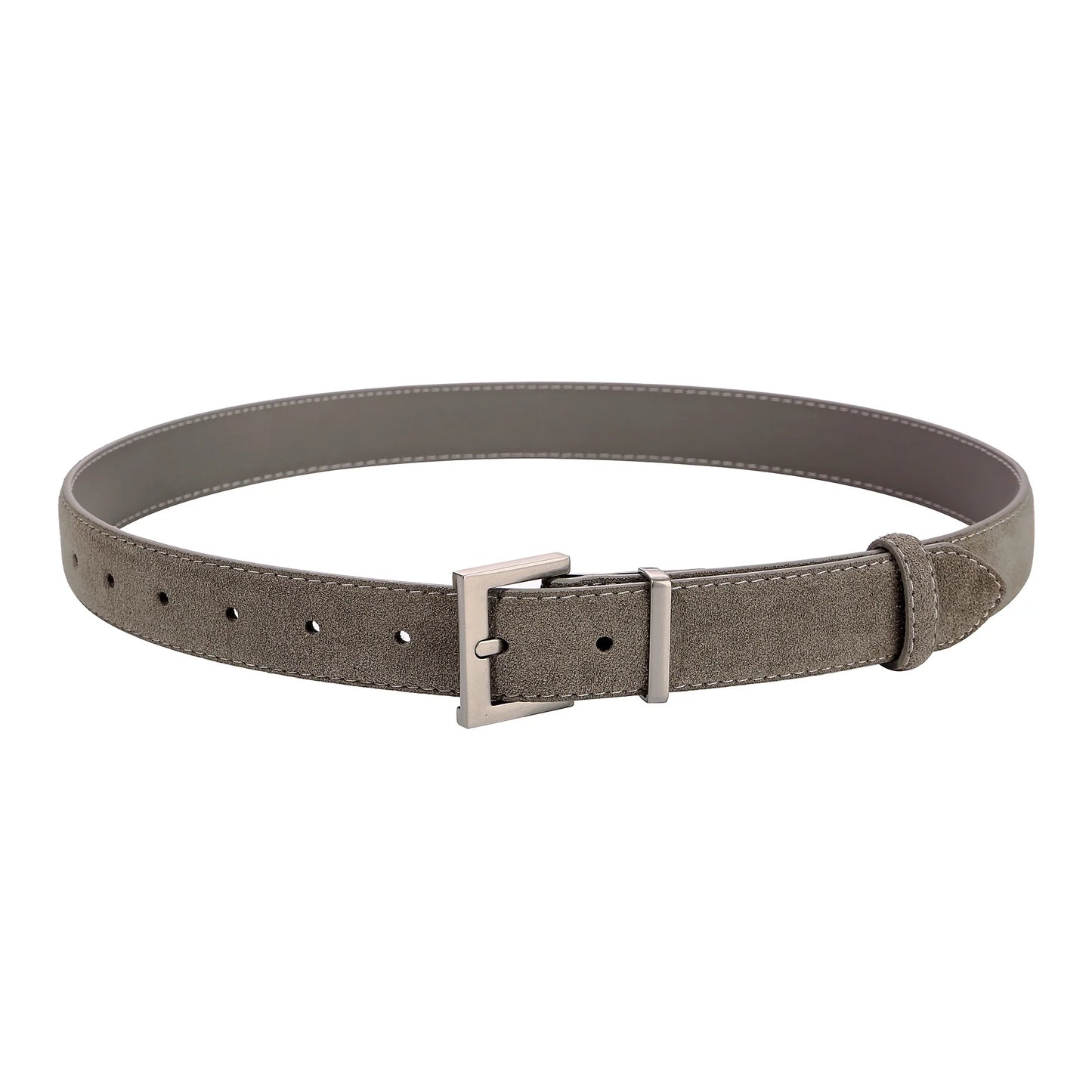 Fashion Suede Cowhide Women‘s Belts Genuine Leather 2.8cm Wide Belt Metal Buckle Women Belt Matched Dress Jeans Skinny Girdle