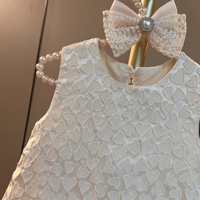 Toddler Baby Girls Classic Dresses Kids Heart Elegant Wedding Princess Party Dress