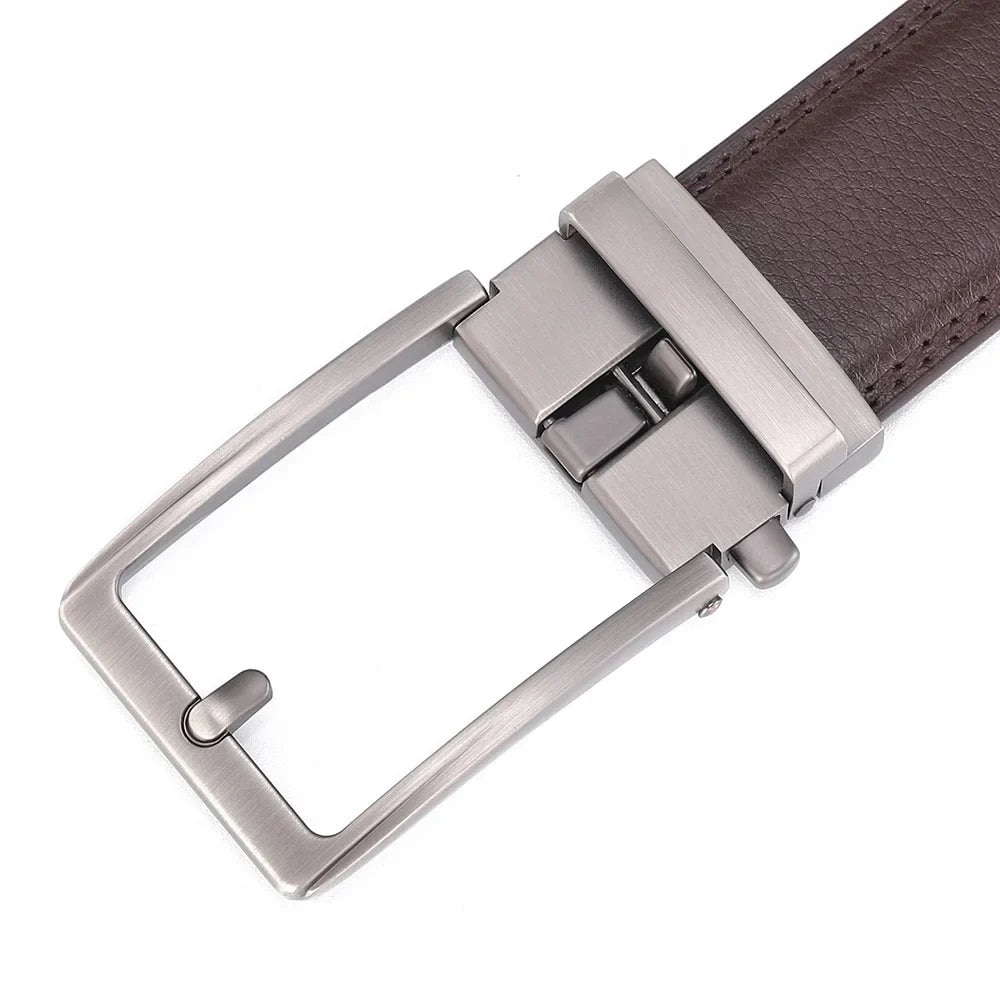 Unisex Click Belts for Men Luxury Brand Designer Fashion Automatic Buckle Genuine Leather Men's Belt Male Jeans Waist Strap Blue
