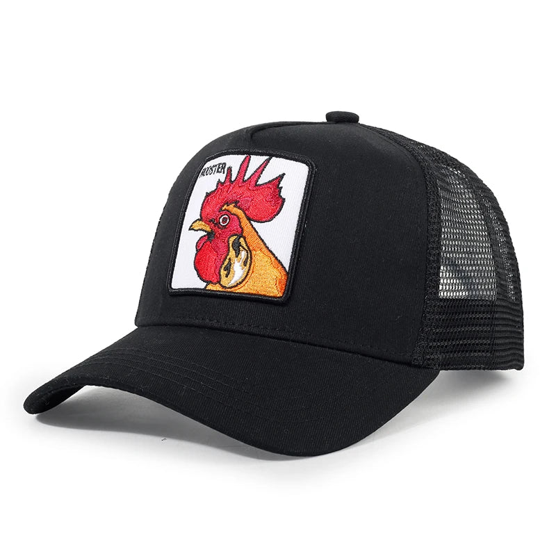 Animal Embroidery Color Block Cartoon Baseball Hats New Men Women Mesh Sunshade Casual Breathable Fashion Versatile Trucker Caps