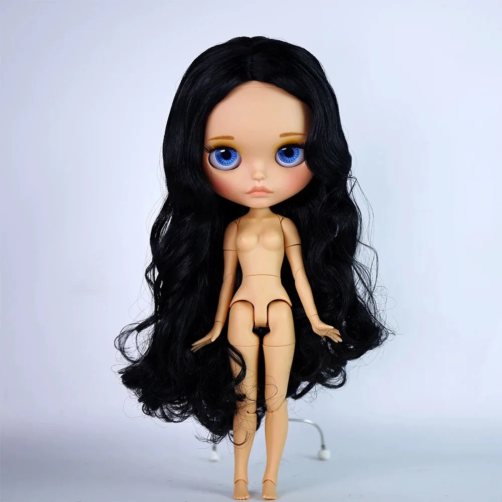 ICY DBS Blyth Doll Tan Skin Matte Face Glossy Face Pouting Lips 30CM BJD 19 Joints Body Doll DIY Make Up Costume Doll Gift Toy