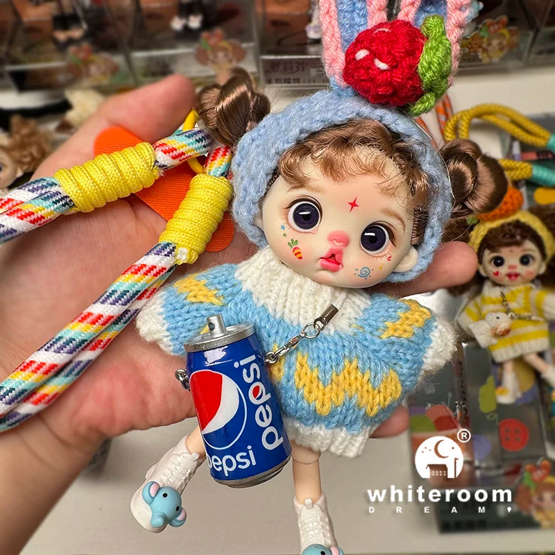 bjd doll Dolls for girls 13cm Labbu doll pocket mini blyth girl Doll Barbi Cry Baby Ball jointed doll Mobile phone Decoration