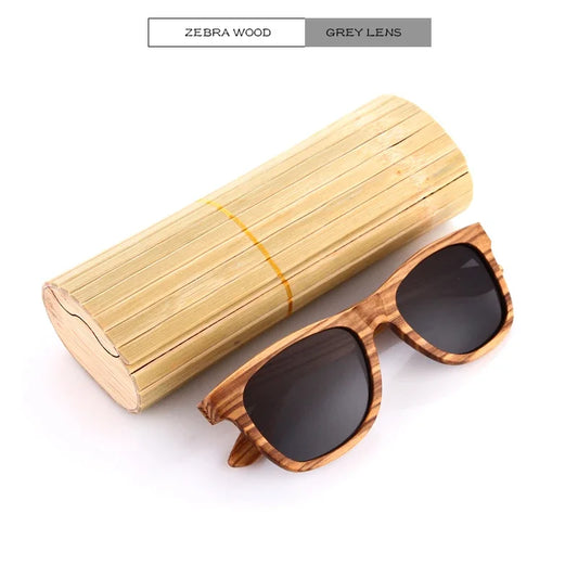 GM Men bamboo Wood Sunglasses Women Retro Vintage Polarized zebra Wooden Glasses Oculos De Sol Square Summer Goggle paper box