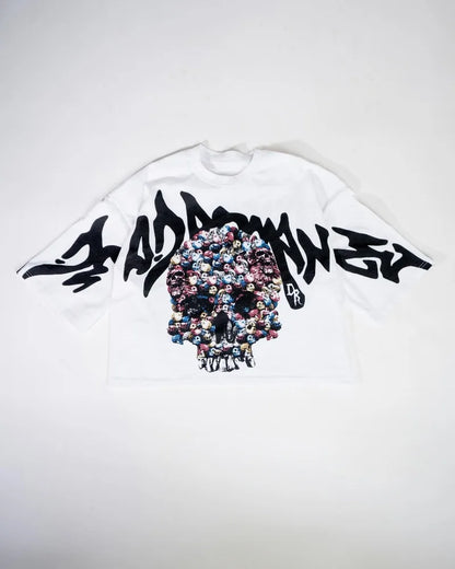 Street hip-hop clothing, Gothic devil pattern print, oversized T-shirt men's  loose casual versatile fashion short sleeved shirt