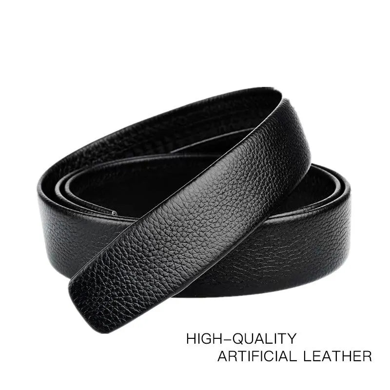 Business Men's Belt Metal Automatic Buckle Work Belt High Quality Men 120cm Leather Belt Business