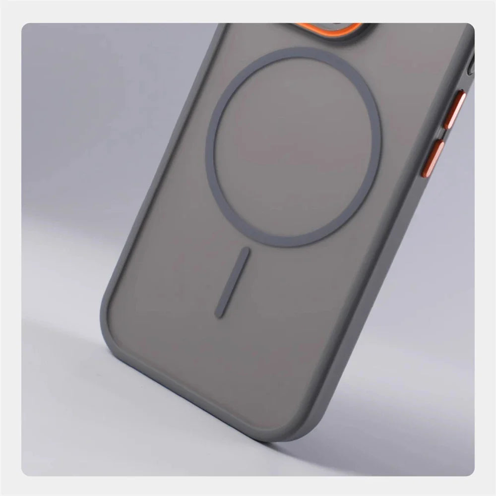Luxury Matte Translucent Magnetic Case For iPhone 17 16 Pro Max 15 14 Plus 13 12 For Magsafe Wireless Charging Shockproof Cover